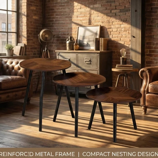3-Piece Wooden Nesting Table Set