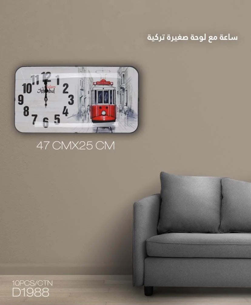 Turkish Wall Clock with Scenic Designs – Silent and Stylish