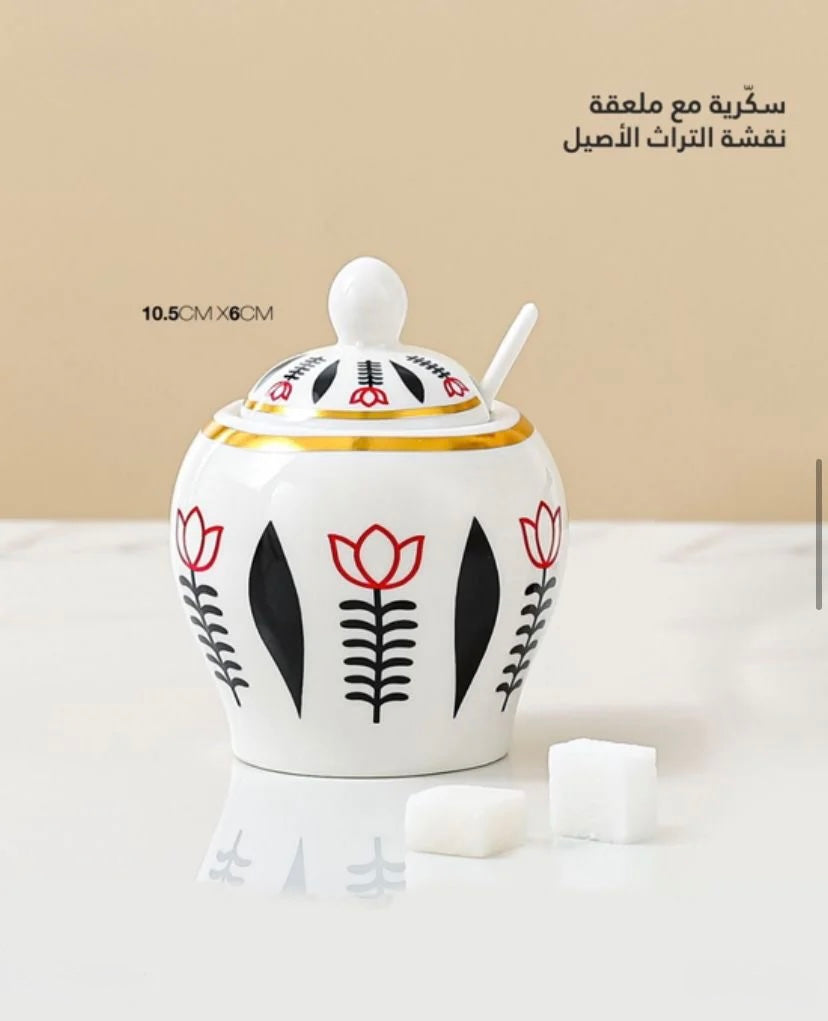 Traditional Sugar Bowl with Spoon – Heritage-Inspired Design