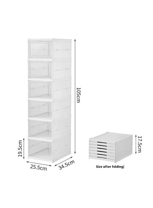 6-Tier Transparent Shoe Cabinet
