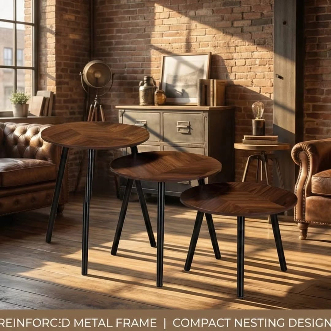 3-Piece Wooden Nesting Table Set