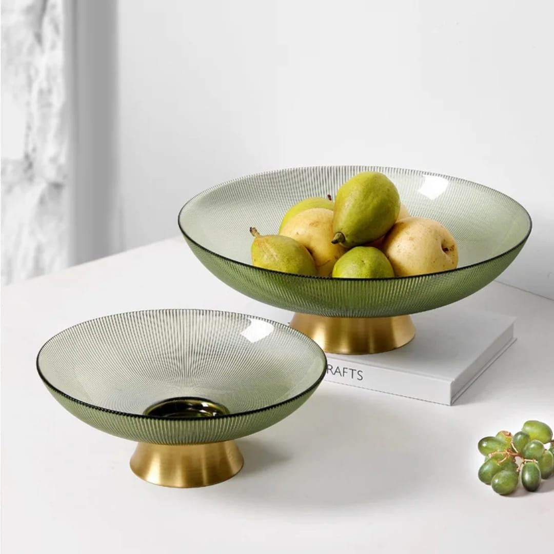 3-Piece Glass Serving Plate Set – Elegant Table Display