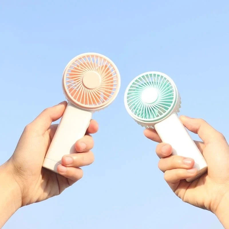 Compact Rechargeable Handheld Fan with Light – Portable & Stylish